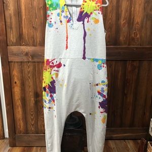 Cute harem leg jumpsuit with lots of color